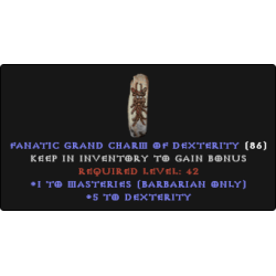 Barbarian Masteries Skiller +6 DEX
